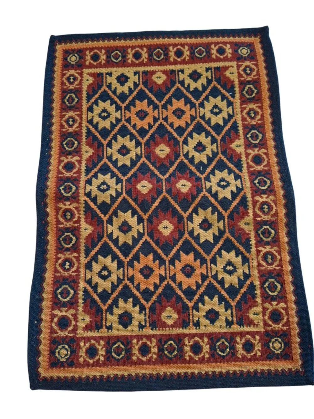 Vintage Southwestern Aztec Woven Tapestry Placemats Set of 5 Boho